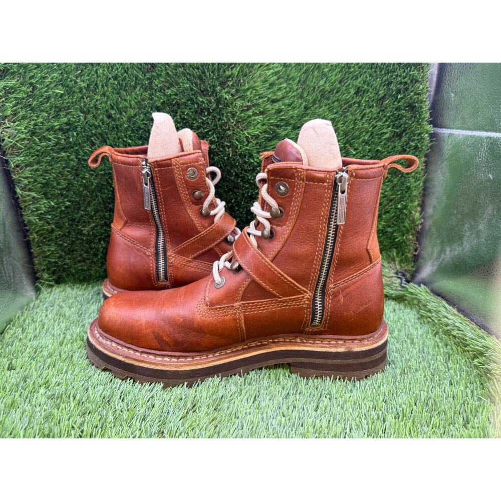 Harley-Davidson Combat Boot Women's 8.5 Brown Leather Biker Motorcycle Workwear - Picture 10 of 14